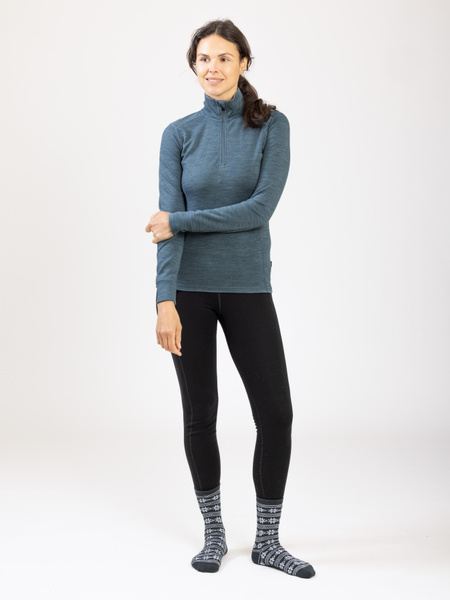 Merino Warm 1/2 Zip W Mid Blue