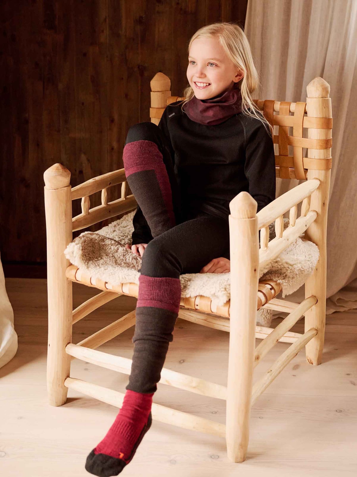 Wool Ski Sock Kids 1-P